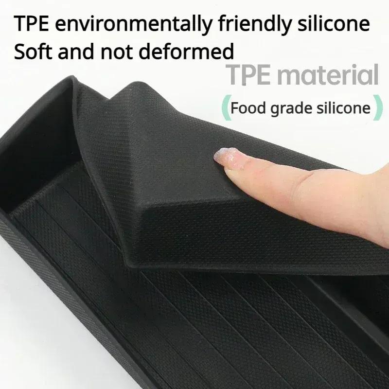 For Tesla Model 3 Highland 2024 Interior Accessories Center Console Storage Box Organizer Tray Armrest Storage TPE Anti-slip Mat