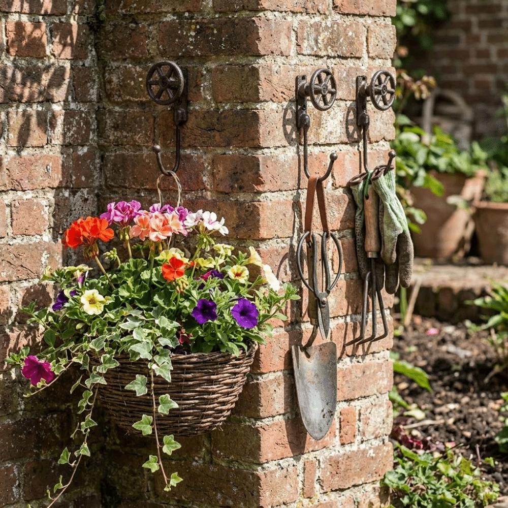 Iron Wall Hanging Hook Rustic Coat Hanger Retro Key Organizer Courtyards