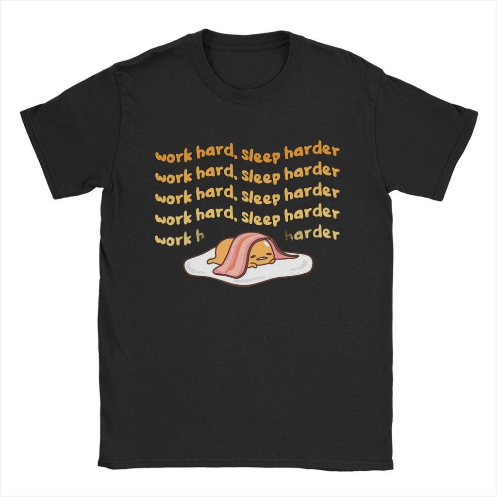 Повседневная футболка Gudetama "Вы заслужили поспать" для мужчин, с круглым вырезом, короткий рукав, хлопковый летний топ