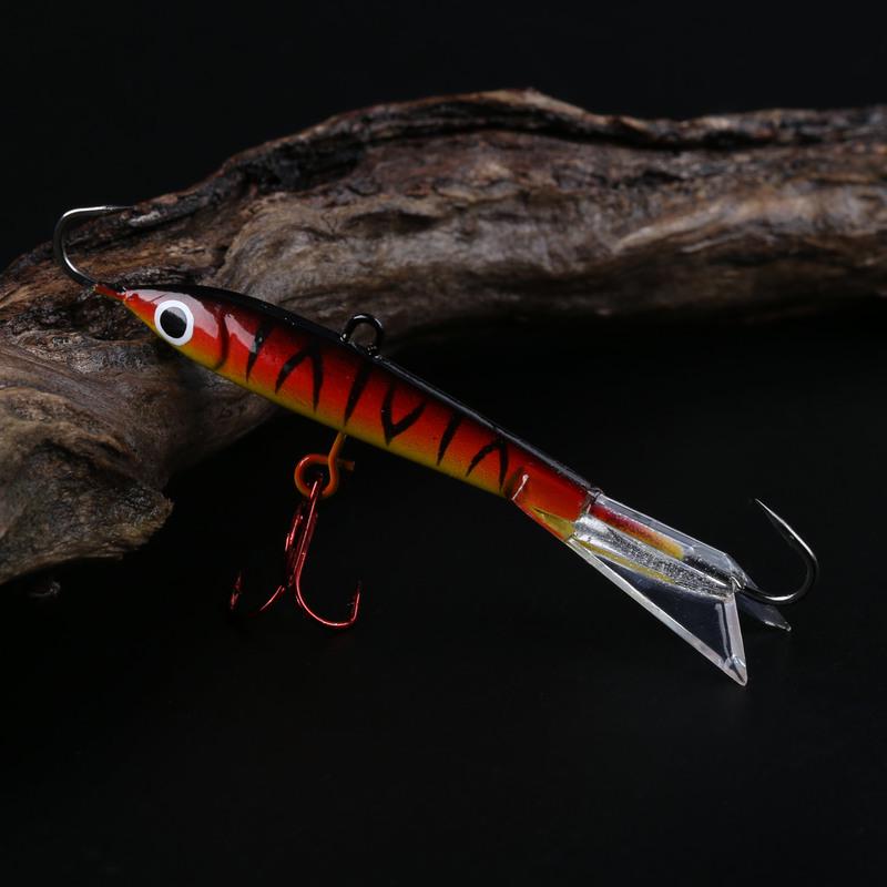 Ice Fishing Baits 2pcs Vertical Jigging Lures Winter Ice Balance Metal Lead Fishing Lures