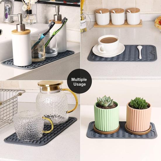 Сливной коврик Силиконовый, многоразовый, термостойкий, противоскользящий, легко чистится, герметичный, кухонная стойка, раковина, барная стойка, чашка для бутылки, коврик для сушки посуды