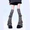 Женские Харajuku Панк Расклешенные Чехлы на Ноги с Ремешком на Пряжке Эстетичные Высокие До Бедра Наколенники Носки Streetwear