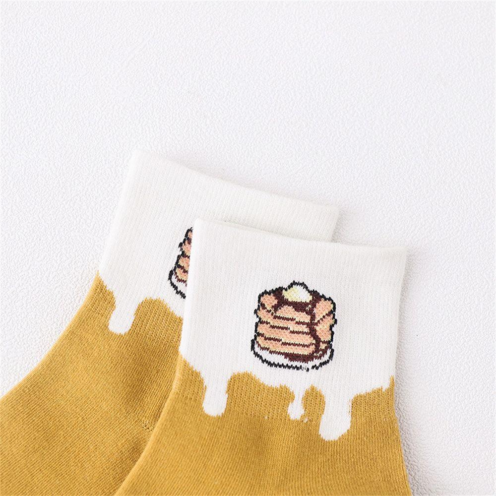 Unisex Women Cute Food Pancake Donut Funny Coffee Long Sock Cotton Socks Casual Winter Sock