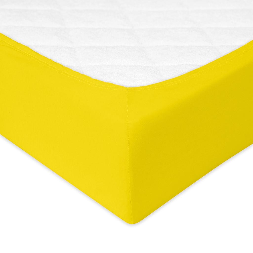 Premium jersey fitted sheet 90x200, 100x200x20, light yellow, matex