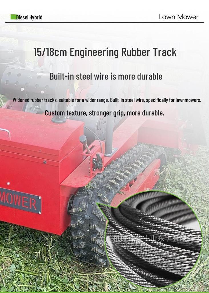Four-Wheel Drive Remote-Controlled Grass Cutter & Shredder with Self-Propelled Automatic Weeding.
