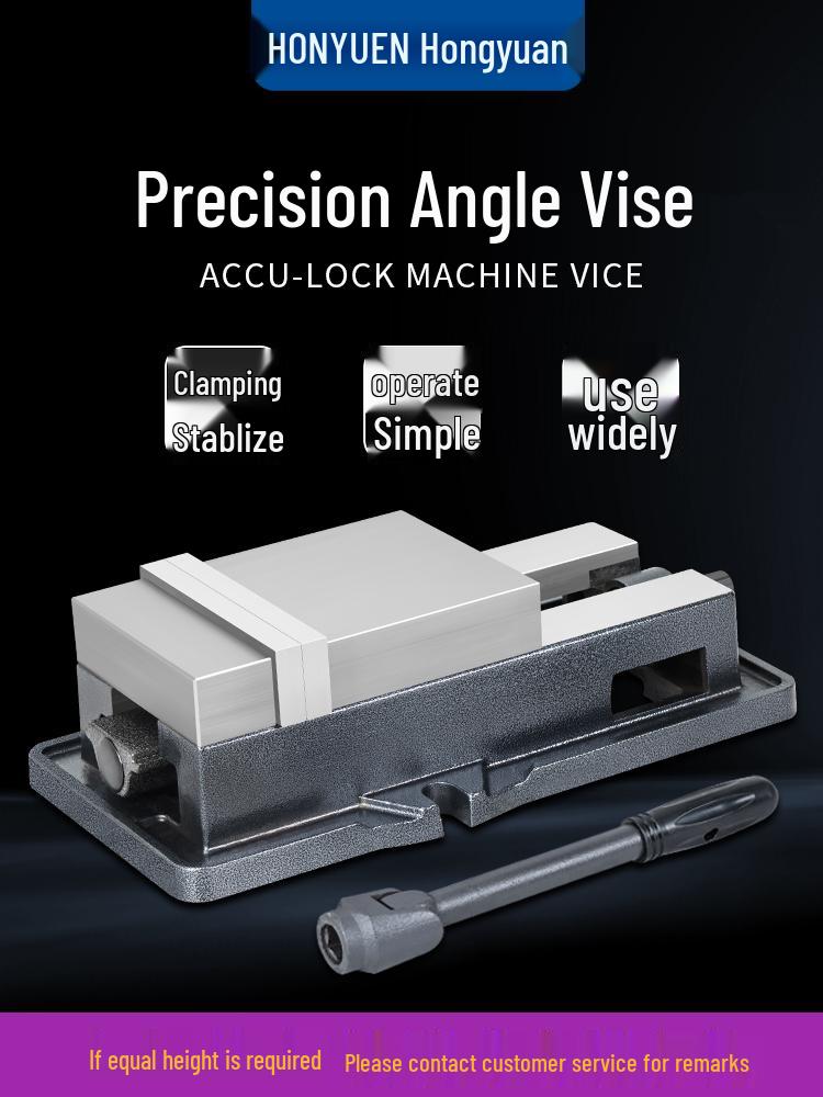 Heavy-Duty CNC Right-Angle Machine Vise for 4, 5, 6, 8-Inch Milling with Flat Jaws