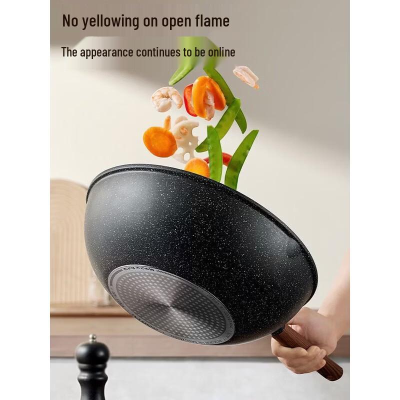 COOKER KING 32 см Вок с антипригарным покрытием из камня маifan, плоское дно