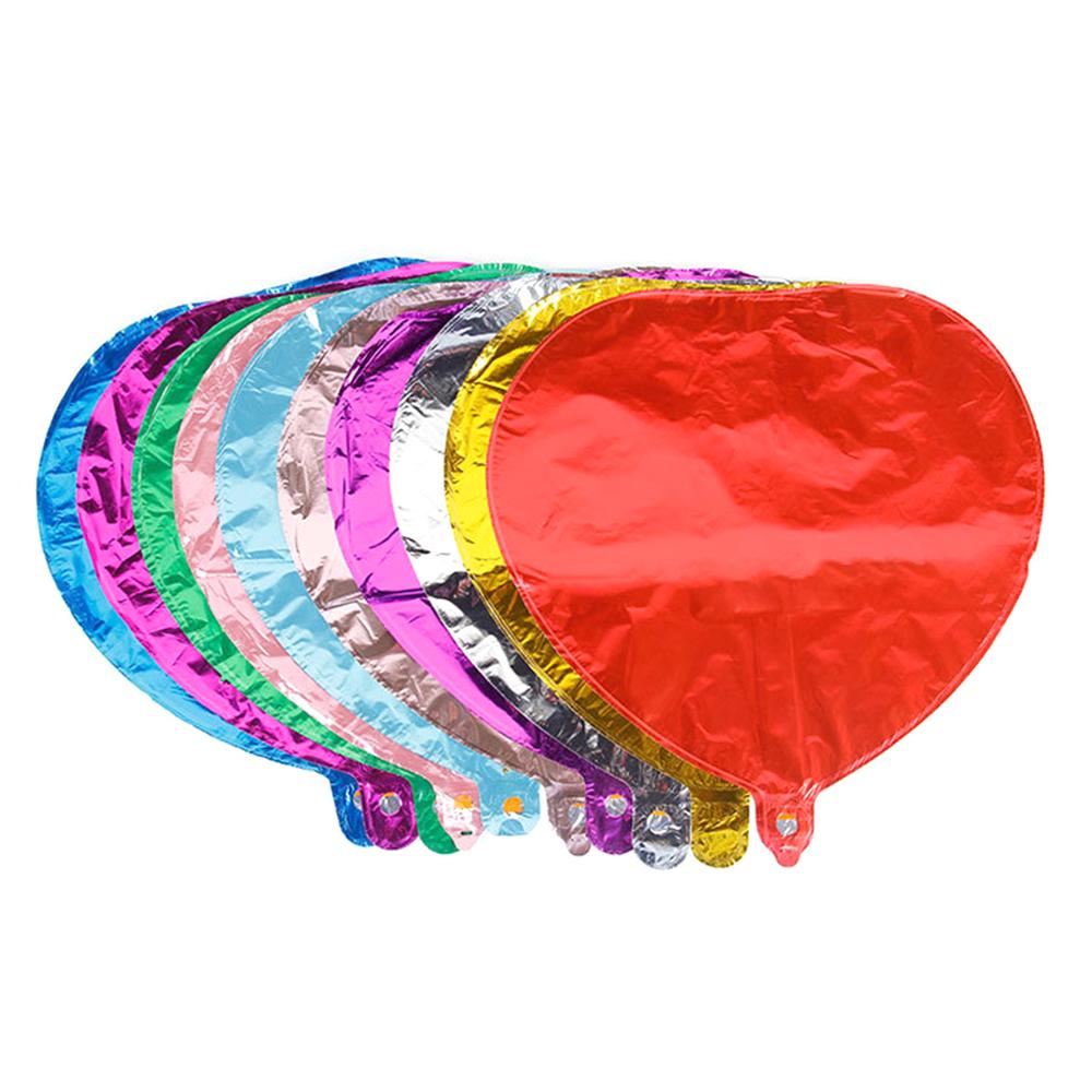 PJ-Q11 50Pcs 44cm Colorful Heart Shape Aluminum Foil Balloons Inflatable Balloons for Birth Wedding Birthday