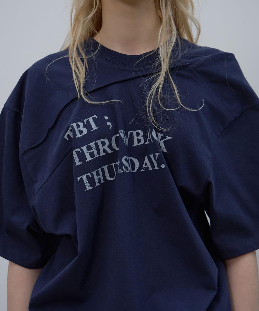 LCDC™ Draped Lettering Print T-Shirt (Navy)