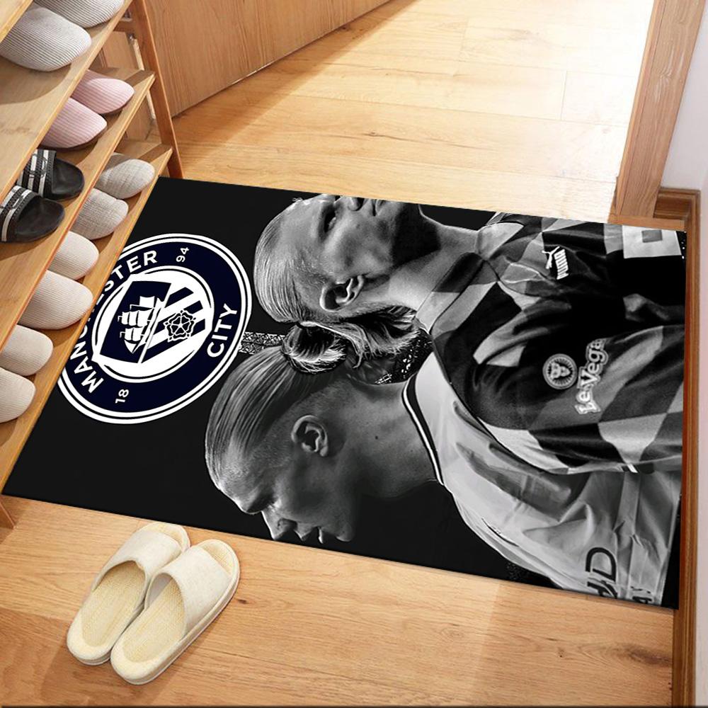 Manchester City Floor Mat Suitable For Foyer Game Room Outdoor Kitchen Antislip Carpet Anime Office Decor Perfect Gift For Womenmen