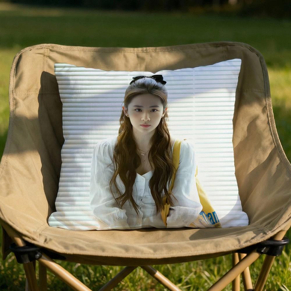 Actress LLiu YYifeiS Cushion Cover Soft Reversible Durable Pillow Cover MultiScene Use for Home Car Daily Comfort