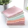 Super Absorbent Microfiber Towel Kitchen Cleaning Coral Velvet Non-stick Oil Dishcloths Double Layer Washing Rags Scouring Cloth