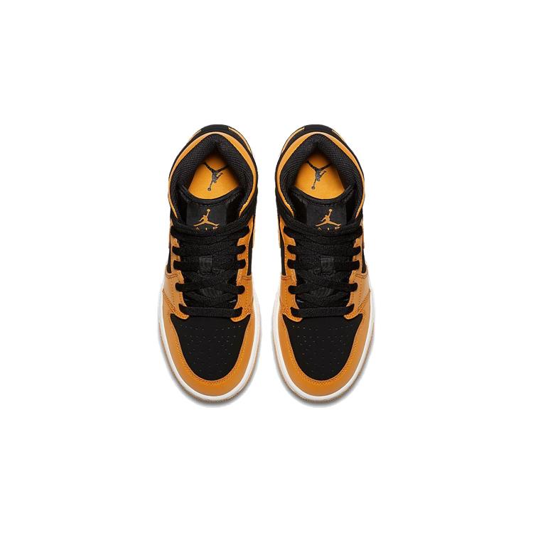 Jordan 1 Mid GS Black Orange Peel White 554725-081