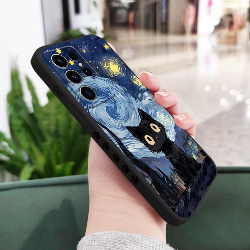Чехол со звездным котом для Samsung Galaxy S26 Plus Ultra Силиконовый чехол