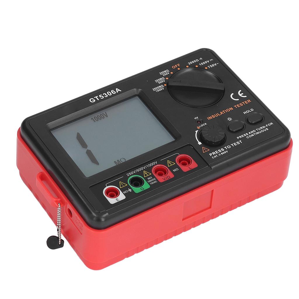 GT5306A Insulation Resistance Tester Digital Megohm Meter 250V 500V 1000V Earth Resistance Meter