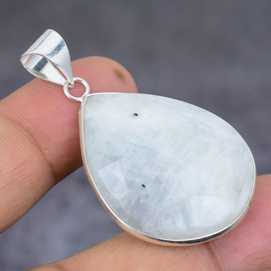 Подвеска из серебра 925 пробы с натуральным лунным камнем 1,81 дюйма R8c54
