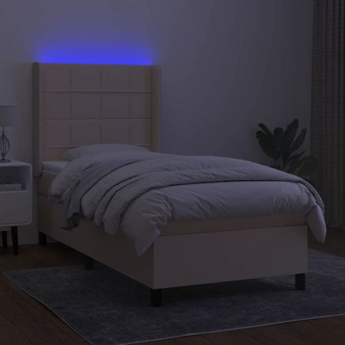 Maison Exclusive - Sommier à lattes de lit matelas LED Crème 80x200cm Tissu