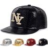 Men PU Leather Letter NY Hip Hop Hat Outdoor Sport Adjustable Sunscreen Leisure Hat Spring Autumn Travel Tourism Beach Vacation