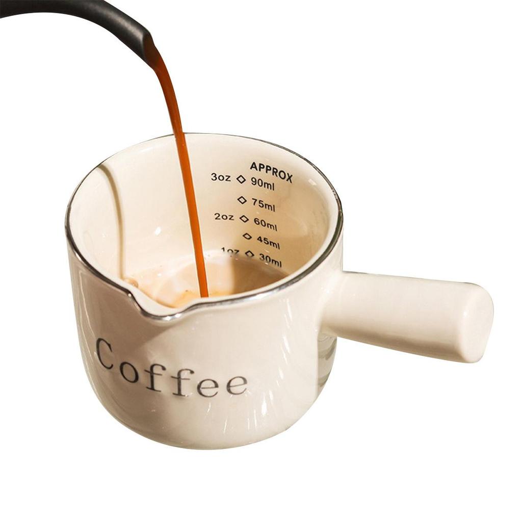 90Ml Concentrate Ceramic Graduated Measuring Cup With Handle Liquid Container Milk Cup