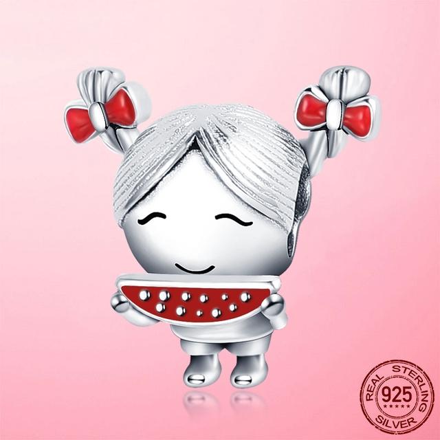 Подвески для путешествий, стерлингового серебра 925 пробы, маленькая девочка, воздушный шар, самолет, камера, висячие подвески, бусины, подходят для оригинального женского браслета, ювелирные изделия