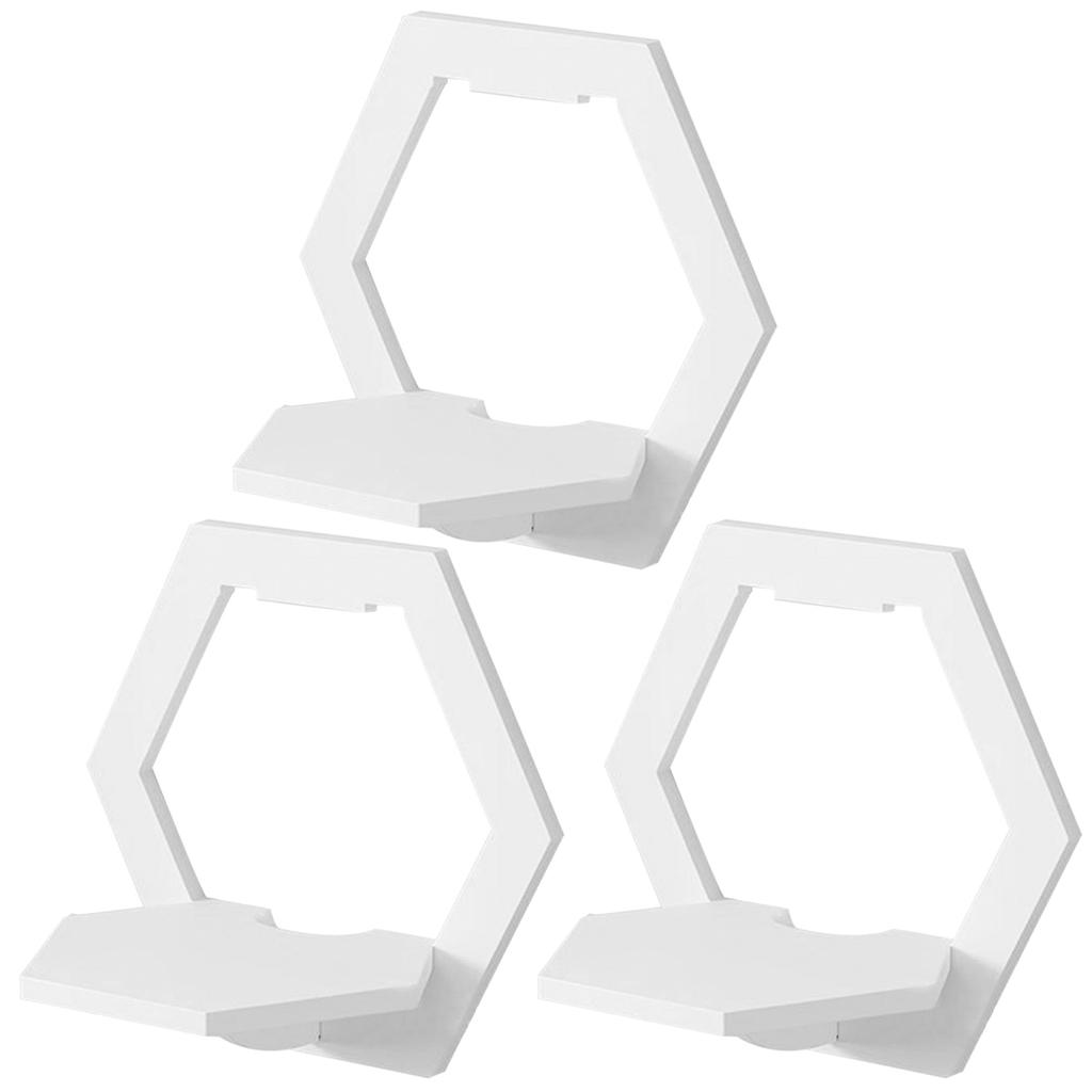 3/6pcs Hexagon Wall Shelf Punch Free Bedside Wall Display Stand Flower Pot Holder Wall Mounted Organizer TV Background Decor