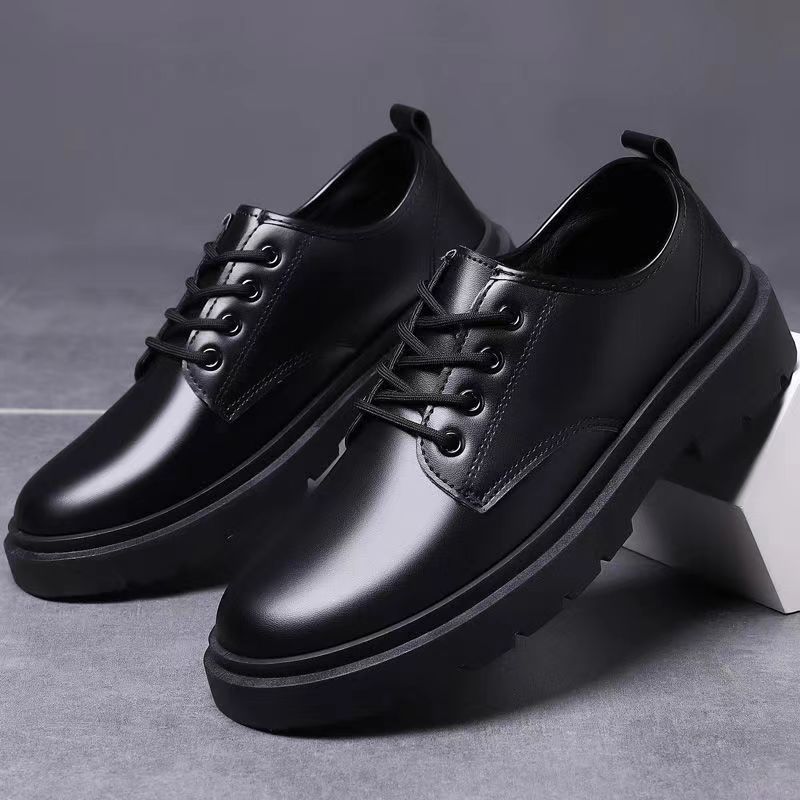 Stylish Leather Men's Casual Shoes Classic Men Shoes Lace Up Dress Shoes Thick Sole British Style Moccasins New Chaussure Hommes