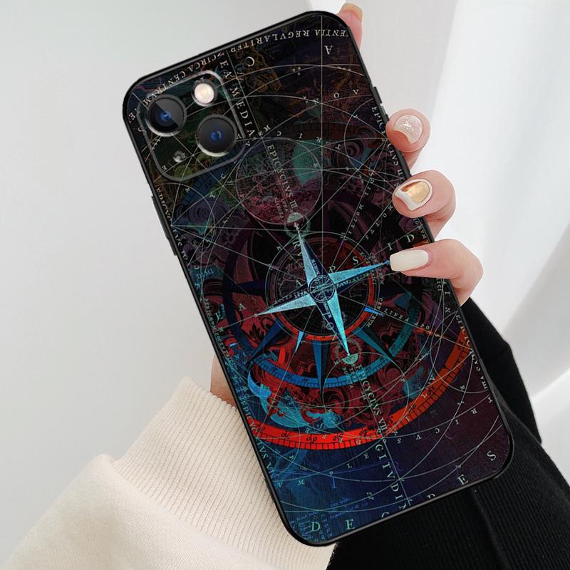 Карта Мира Компас Морской Чехол для Телефона Для iPhone 11 12 13 14 15 16 Pro Max Mini X XR XS Max Plus Чехол Funda