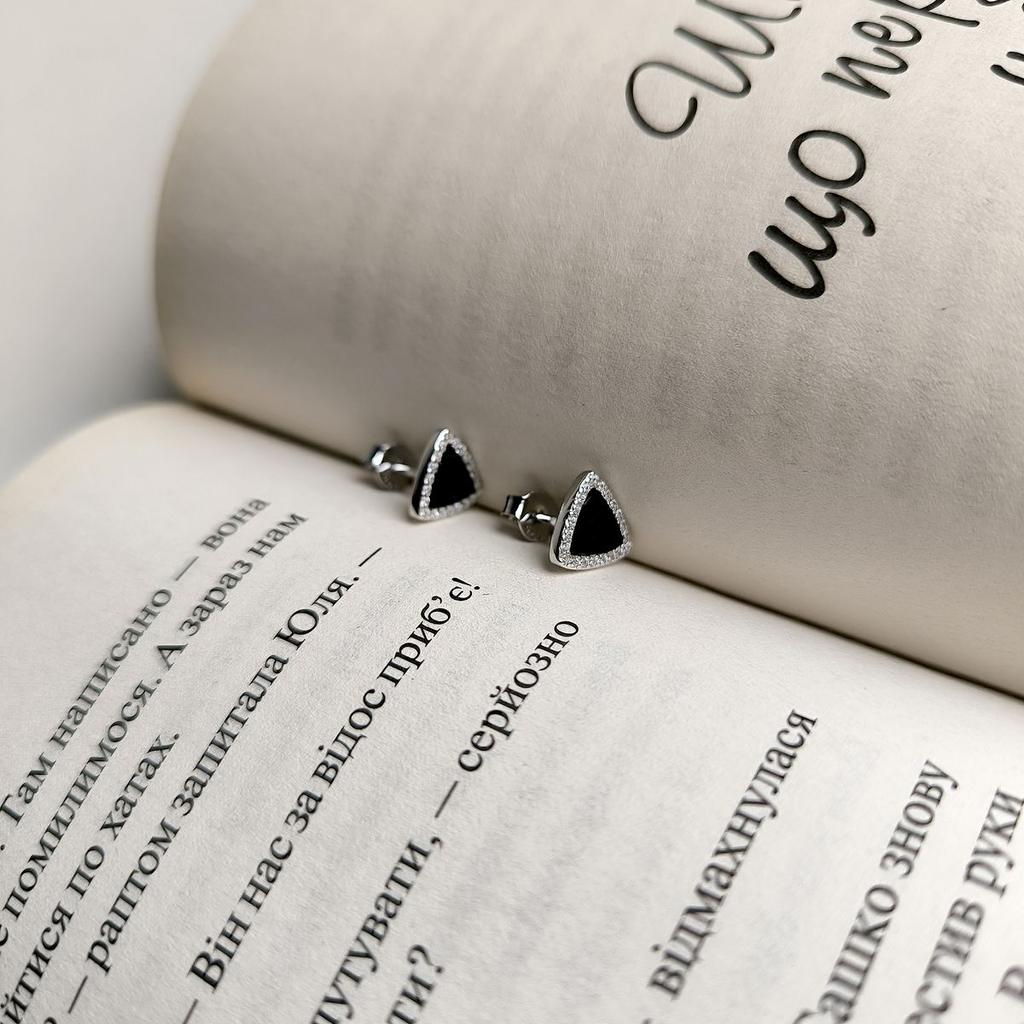 Серебряные серьги с фианитами (2174936)