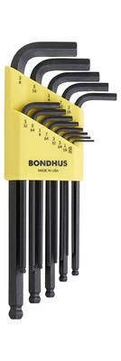 Изготовлено в BONDHUS Набор шестигранных ключей с шаровым наконечником, длинный, черное оксидирование BLX13 10937 США, Набор Г-образных ключей, Покрытие, 13 предметов (0,050, 1/16, 5/64, 3/32, 7/64, 1/8, 9/64, 5/32,