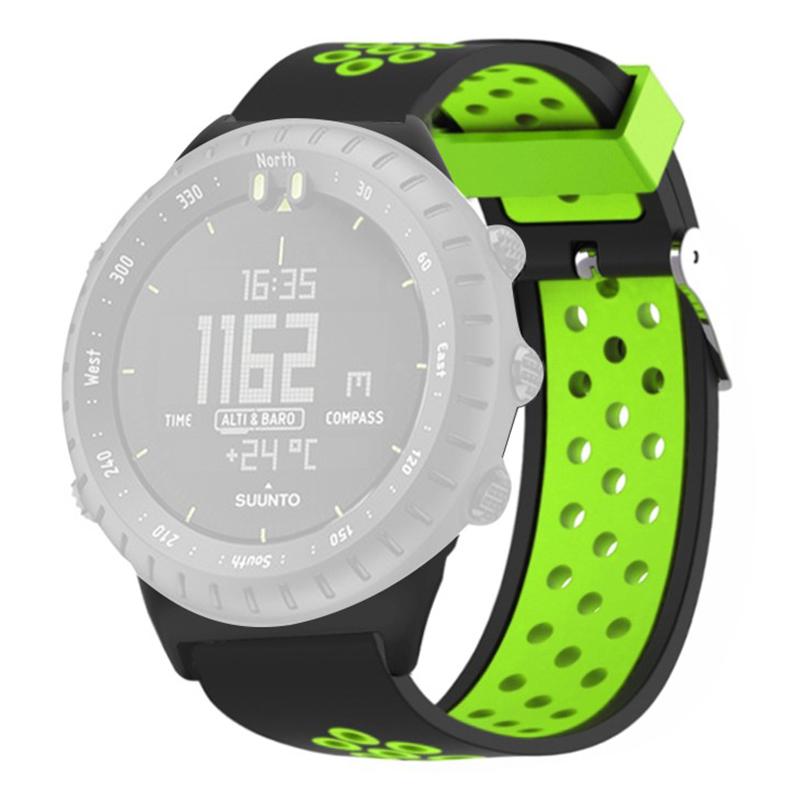 Для Suunto Core Силиконовые ремешки для часов Двухцветные Дышащие 22 мм Спортивные ремешки