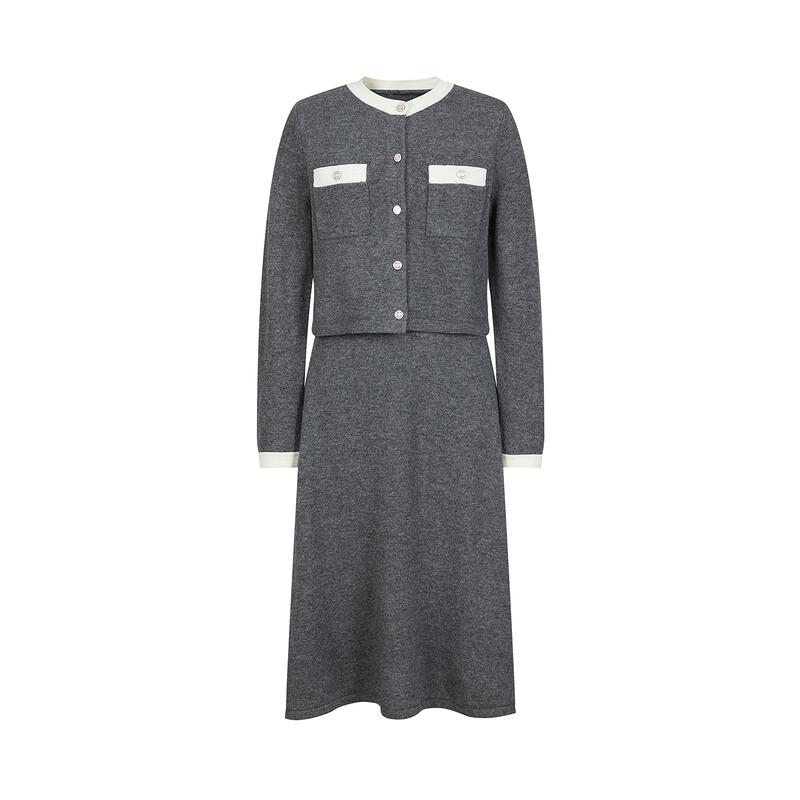 JUZI Annakao French Style Faux Two-Piece Wool Knit Dress