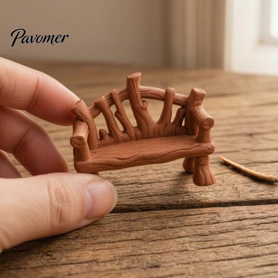 Компактные элементы диорамы 3D-печатная мини-скамейка из веток для мебели кукольного домика, Декорации для ландшафта из веток и мха в деревенском стиле, Форма, Орнамент для микро-ландшафта,