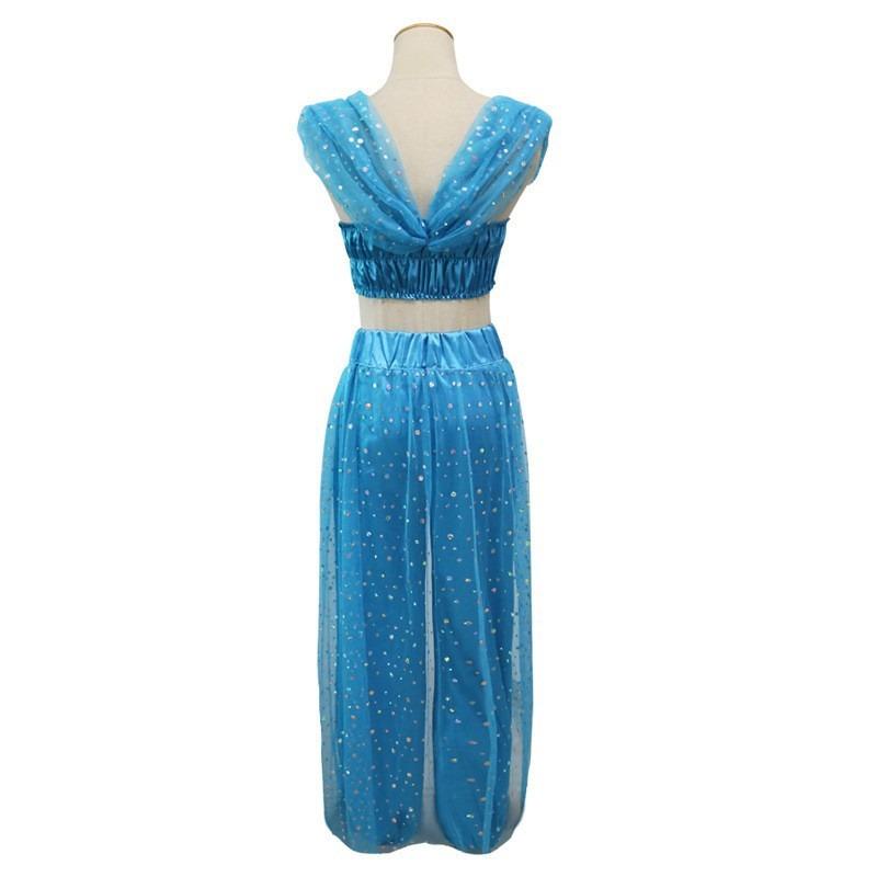 One Thousand and One Nights Search Banner Magic Lamp Princess Jasmine Adult Blue Suit Stage Performance Costume