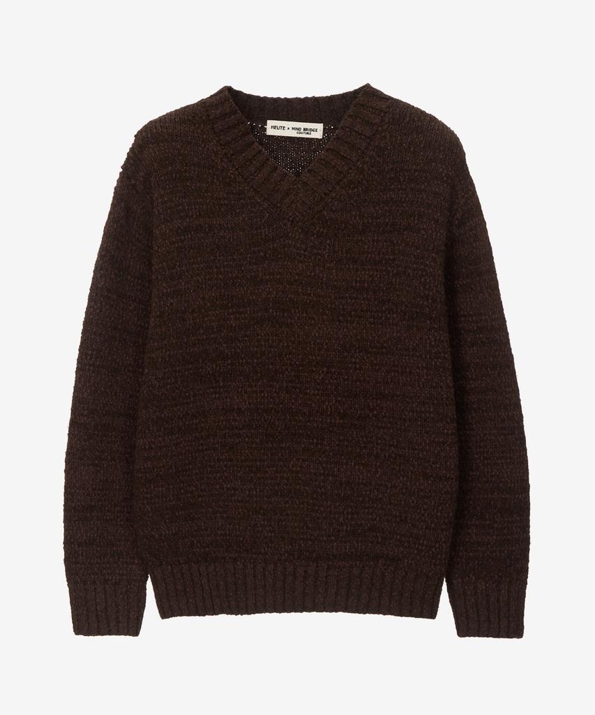 MINDBRIDGE [Hoite] Slub Yarn V-Neck Oversized Knit - 2 Colors