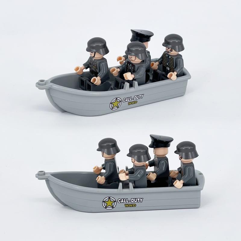 Солдаты, морская пехота, камуфляжная лодка, военные строительные блоки, аксессуары для минифигурок, игрушки «сделай сам», мини-резиновая лодка, модель лодки, кирпичные игрушки для детей