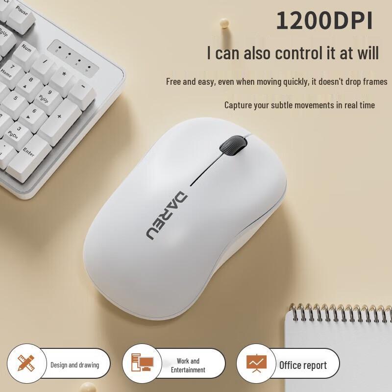 Ультратонкая беспроводная офисная мышь Dareu LM106G
