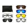 New Mirror Magnetic Attraction Polarized Sunglasses 6 Iin 1 Clip Cycling Glasses Dazzling Polaroid Men Sunglasses Women