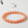 Браслет из круглых бусин Рунья Кристалл класса 7A из солнечного камня и оранжевого лунного камня - Натуральные свободные разделительные бусины