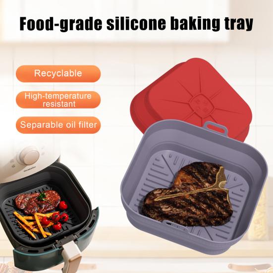 Силиконовый вкладыш для аэрофритюрницы Круглый Квадратный Складной Коврик для выпечки Пищевой Корзина Антипригарный Термостойкий Аксессуары для аэрофритюрницы