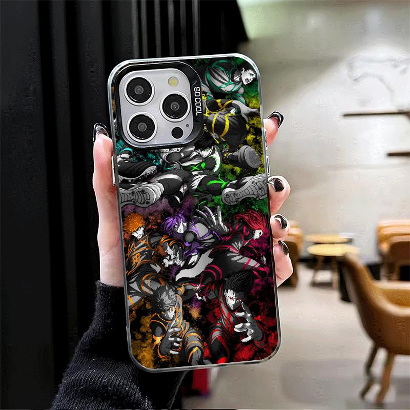 Синий чехол для телефона с рисунком в стиле аниме про футбол L-Lock для iPhone 15 16 17 Pro Max 17Air 16E 14 Plus 13 12 Mini, противоударная задняя крышка