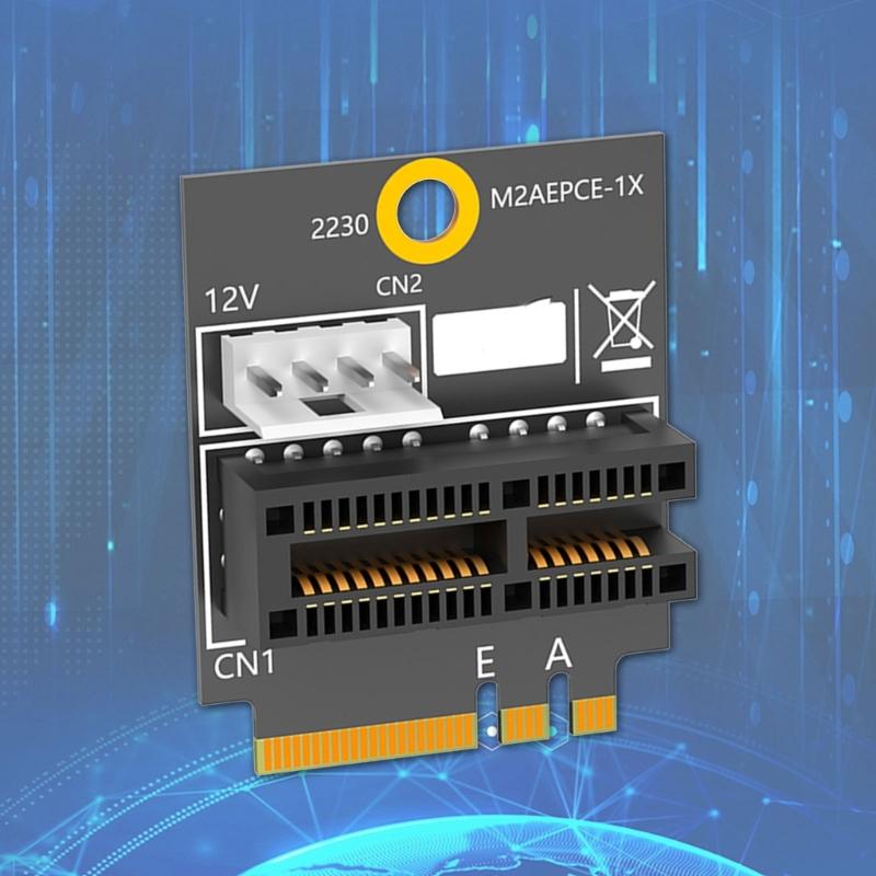 Адаптер M.2 Key A+E к PCIE 1X Карта-конвертер PCIE Простая установка Карта-удлинитель Аксессуары для блока питания 4Pin