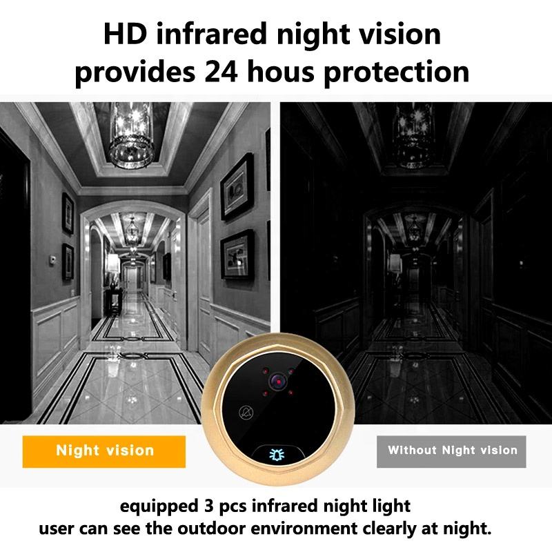 2,4-дюймовый экран, 2,0-мегапиксельная камера безопасности, не беспокоит глазок, поддержка TF-карты 32G