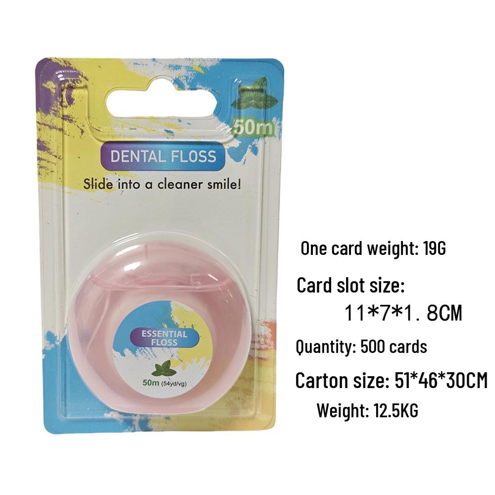 Очень мягкая мятная микровощеная нейлоновая зубная нить, 50 м - Одноразовый межзубный очиститель