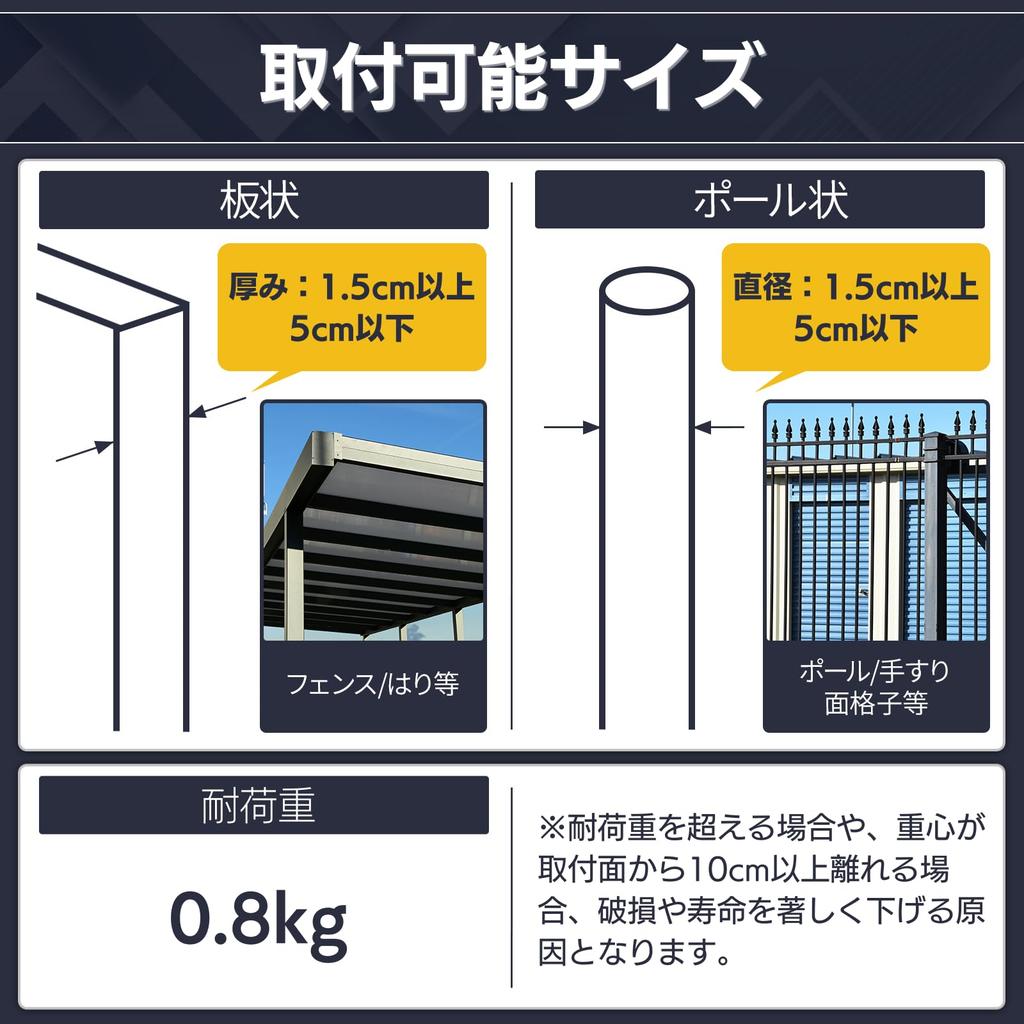 Heptus [Easy Installation Anywhere] Mounting Bracket for Solar Lights, Security Cameras, Poles, Fences, Clamps, 1.5-5cm