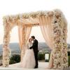 Outdoor White Wedding Gauze Drapes for Party and Venue Decoration, Wedding Arch, and Background.