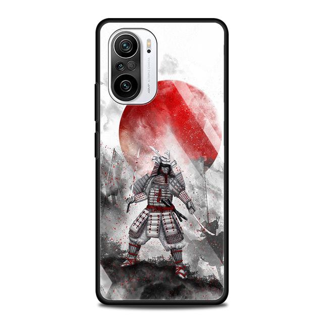 Чехол из закаленного стекла для Xiaomi Redmi Note 10 Pro Max 9 9s 7 8t 8 K40 K30 Pro Plus 9t 9c 8a 9a, чехол для телефона, японский самурайский арт