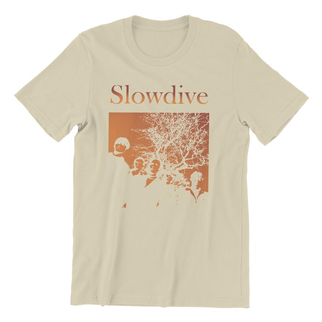 Мужская футболка Slowdive Tour 90-х Хлопковые топы Повседневная футболка с коротким рукавом и круглым вырезом Классические футболки