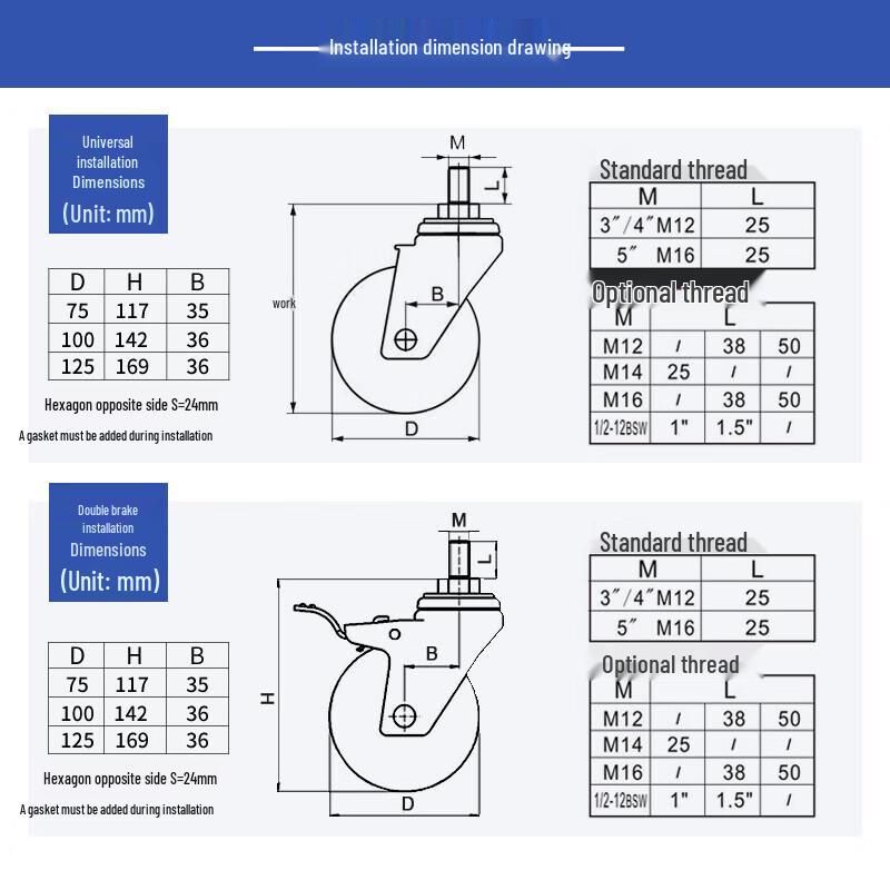 Easy Power Medium-Duty Polyurethane Swivel Caster Wheel