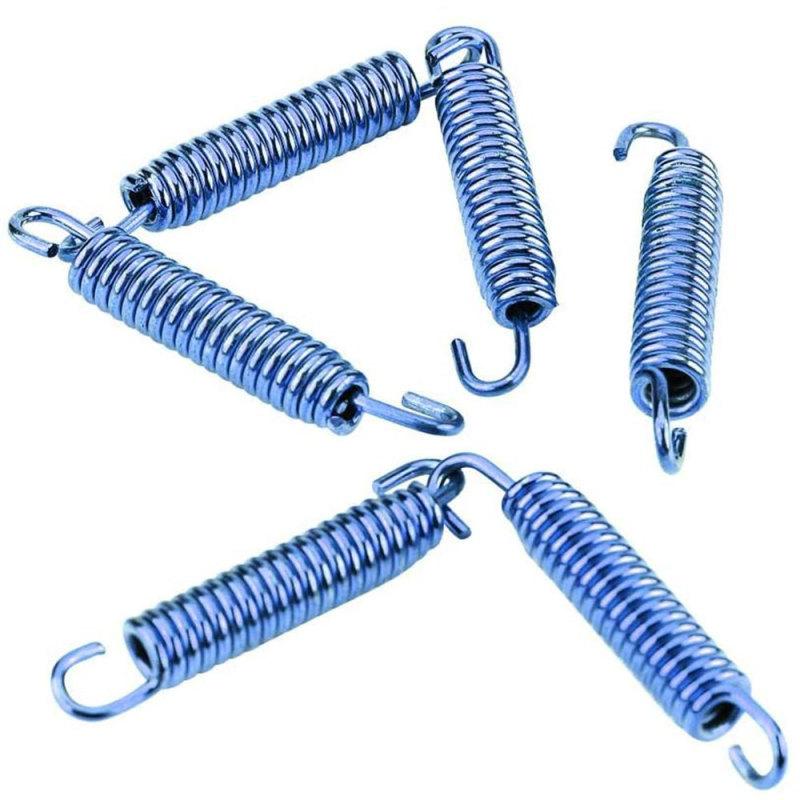 6pcs Stainless Steel Exhaust Pipe Spring Hooks Rotatable Metal Springs Kit Set for Most Riding Motorcycles Scooters ATV
