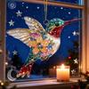 Yousheng 2D Acrylic Hummingbird Hanging Decoration Indoor Outdoor Garden Yard Window Wall Hanging Flat Flower Colorful Bird Ornament